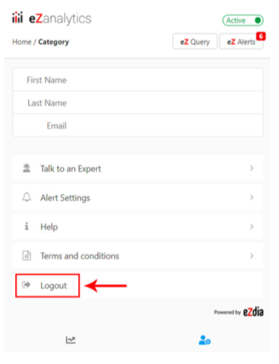 Option for Logout Option for Logout