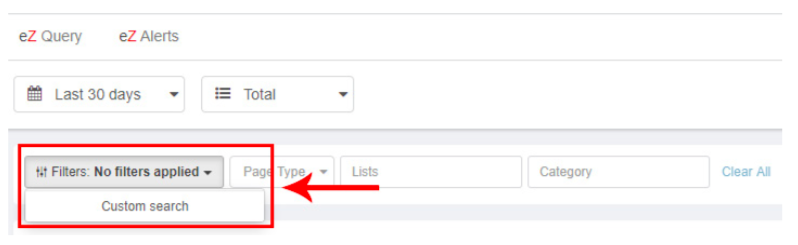 Click on the filters dropdown Click on the filters dropdown