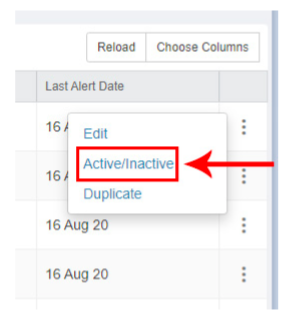 Active/Inactive an eZ Alert Options Active/Inactive an eZ Alert Options