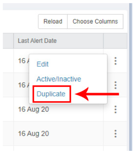 Duplicate an eZ Alert Duplicate an eZ Alert