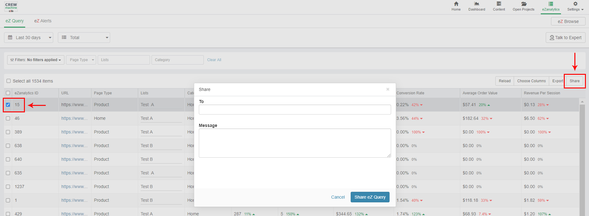 eZ Query Dashboard eZ Query Dashboard