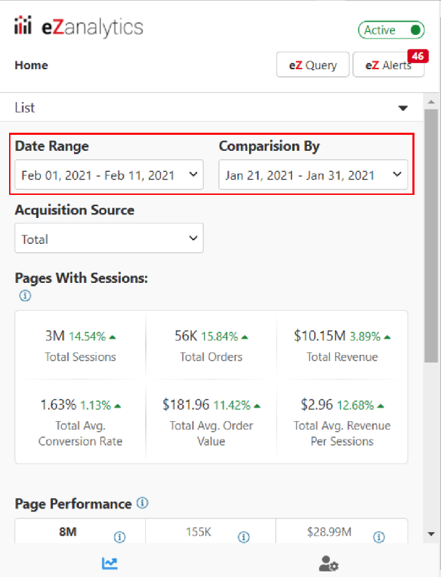 eZanalytics Date Range eZanalytics Date Range